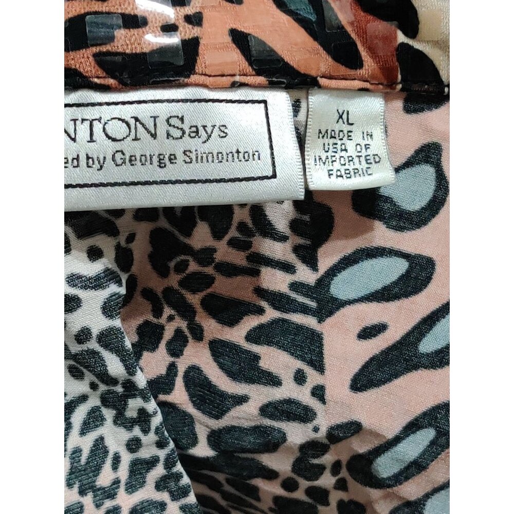 Vintage Simonton Says XL Y2K Glossy Textured Animal Print Statement Jacket Glam - Picture 8 of 12